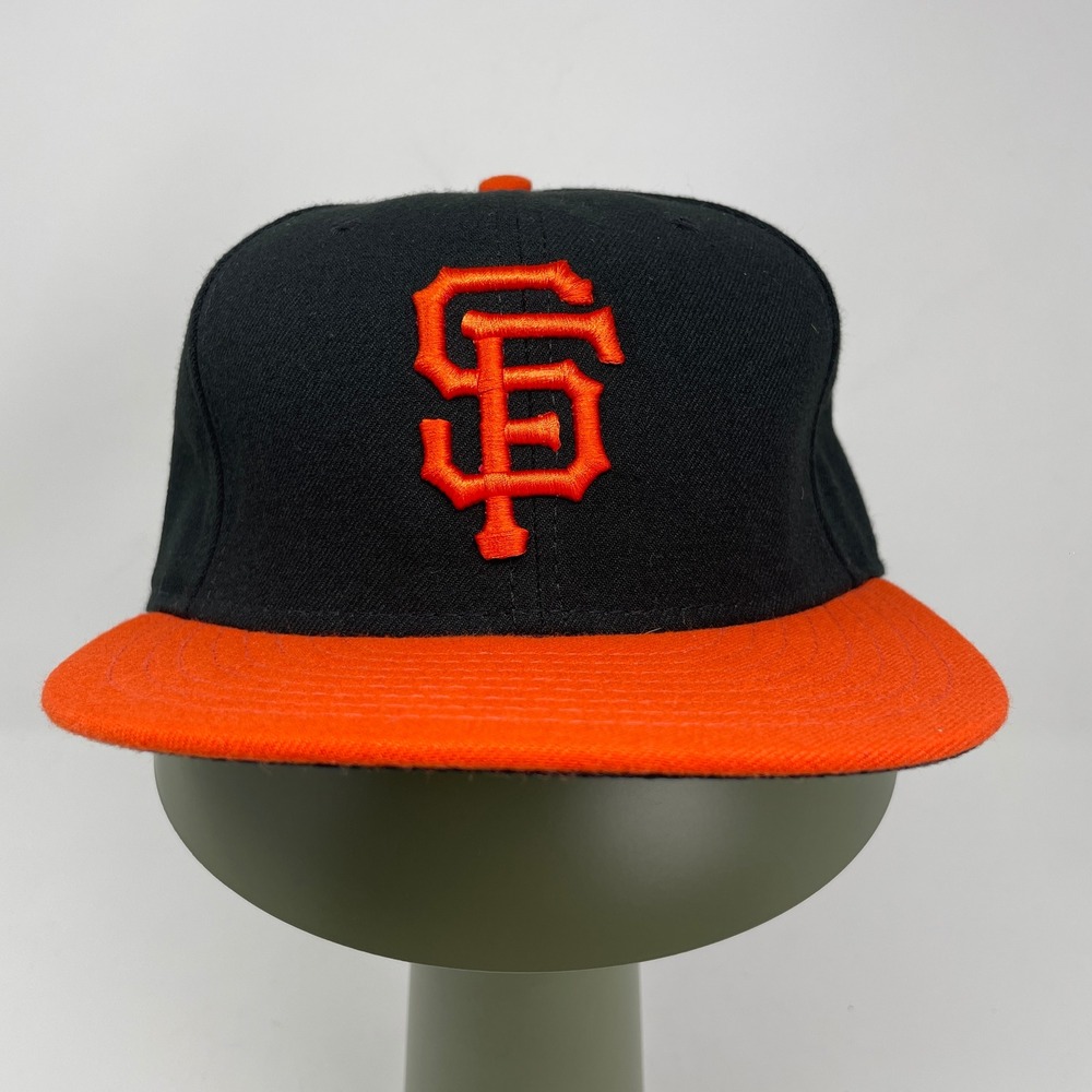 New Era 59FIFTY San Francisco Giants Hat Black Orange MLB Fitted Cap Size 7 3/8